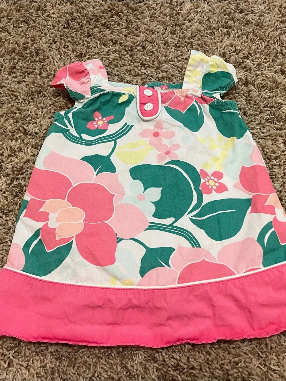Gymboree Pink, Green & White Floral Sundress